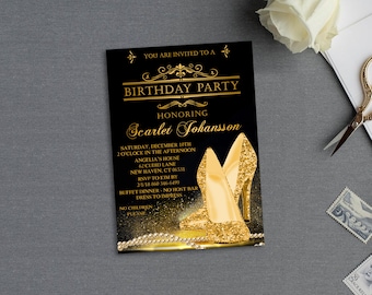 High Heel Shoe Birthday Party Invitation, Adult Birthday Party Invitation