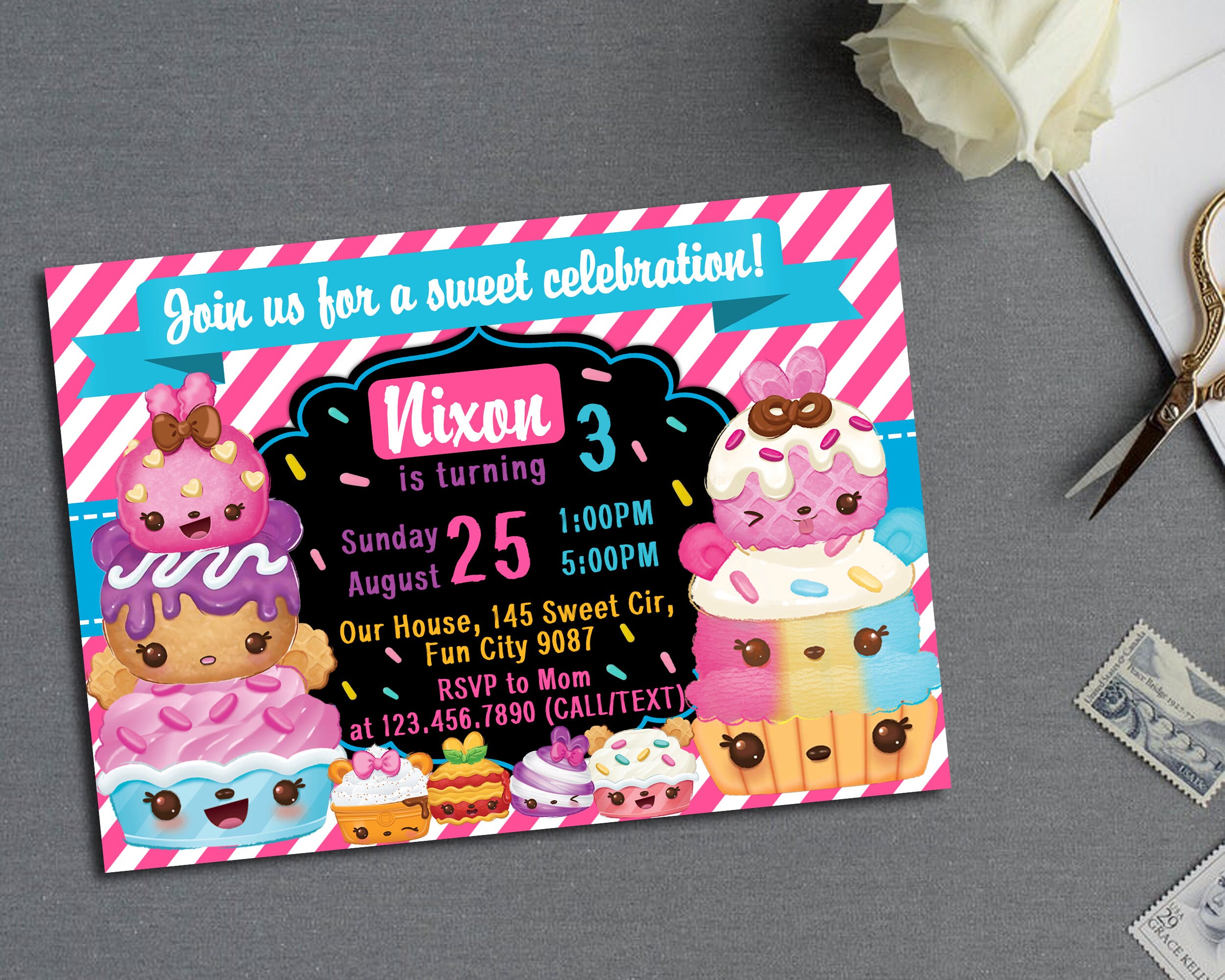 Num Noms Invitations [8ct]