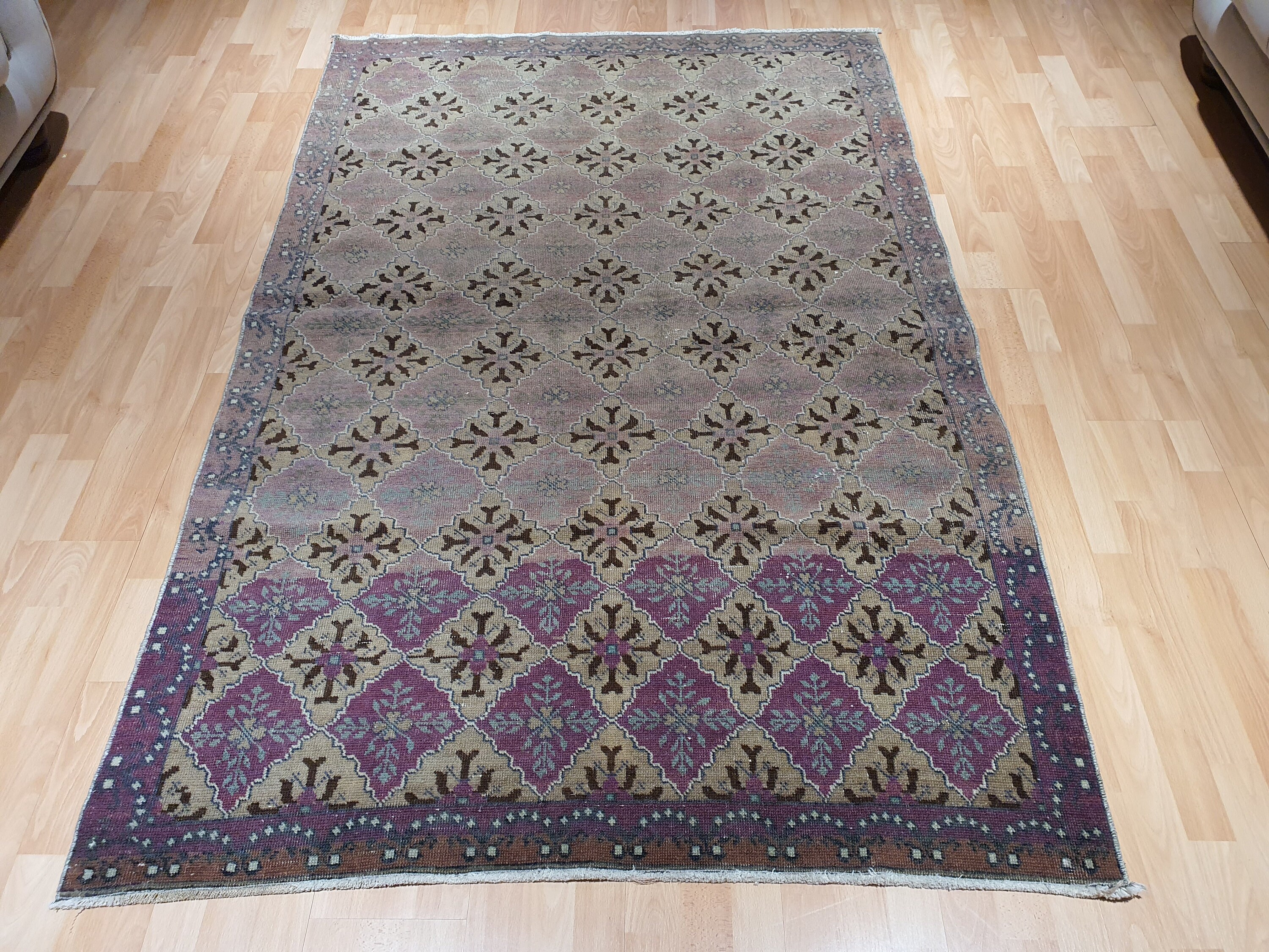 Purple Rug, Ethnic Rug, Area Rug, living room Rug, Eclectic Rug, Design Rug, decor rug, turkish Rug, Anatolian Rug, 4'4'' feet x 6'7'' feet