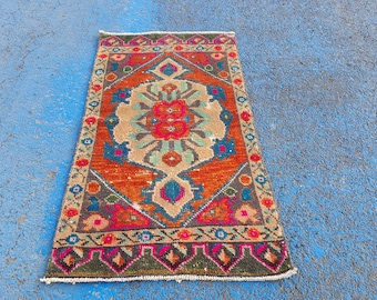 Tapete de boas-vindas, tapetes florais de banho, kilim de presente, tapete pequeno turco, tapete de escritório, tapete pequeno, tapete de porta, tapete de entrada, 1&#39;5&#39;&#39; pés x 3&#39;0&#39;&#39; pés