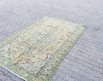 6x9 Green rug,6x9 Green turkish rug,6x9 Green vintage rug,6x9 Green oushak rug,6x9 Green kilims,6x9 Green rugs6x9 Green  living room rug