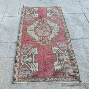 Door matt Rug, Oushak Rug, Turkish Rug, Vintage Rug, small Rug, door mat Rug, entry way Rug,oriental carpet rug,1&#39;5&#39;&#39; feet x 2&#39;9&#39;&#39;feet