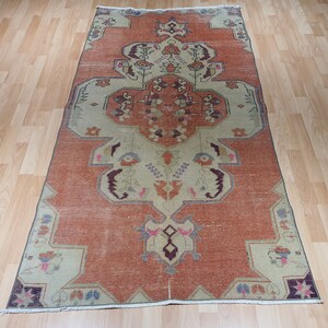 Ethnic Rug, Area Rug, living room Rug, Eclectic Rug, Orange Rug, decor rug, turkish Rug, Boho Rug, Anatolian Rug, 3&#39;4&#39;&#39; feet x 6&#39;5&#39;&#39; feet