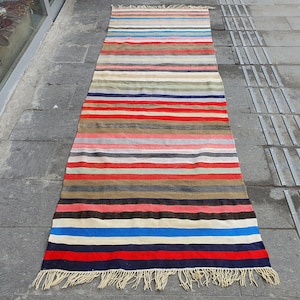 Turkish rug, Runner kilims, authentic Rug, Vintage rug, Handknotted rug, oriental rugs, kitchen rugs, oushak Rug, 3&#39;0&#39;&#39; feet x 9&#39;1&#39;&#39; feet