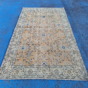 Orange small rug, Authentic Rug, Oriental rug, Rug, Area Rug, living room Rug, turkish Rug, Boho Rug, Anatolian Rug, 3&#39;6&#39;&#39; feet x 6&#39;4&#39;&#39; feet