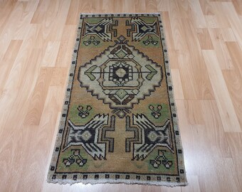 Ethnic Rug, Door mat Rug, entry way Rug, Eclectic Rug, Bath Rug, decor rug, turkish Rug, Boho Rug, Anatolian Rug, 1&#39;5&#39;&#39; feet x 2&#39;8&#39;&#39; feet