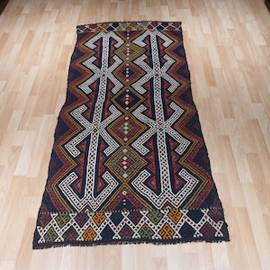 Turkish rug, Oushak rug  Vintage rug, Kilim rug  Area rug, Bohemian rug  Runner rug, Anatolian rug  Antique rug, Aztec rug,2&#39;7 x 5&#39;9 feet