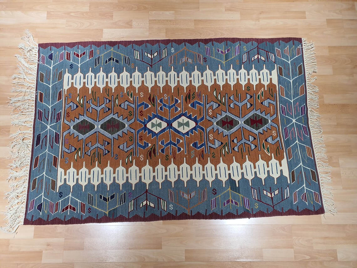 Wool kilim Rug Small area Rug office Rug Eclectic Rug Etsy