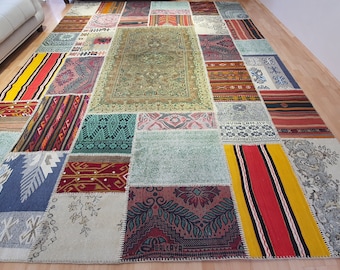 Teppich, Oushak Teppich, Kelimteppich, Kelimteppich, Wollteppich, Kelimteppich, in Übergröße handgefertigt
