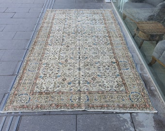 Area Rug, Oushak Rug, Turkish Rug, Vintage Rug, Tribal Rug, Baho Rug, Living room Rug, oriental rug, Kilims rug, 5&#39;6&#39;&#39; feet x 9&#39;1&#39;&#39; feet