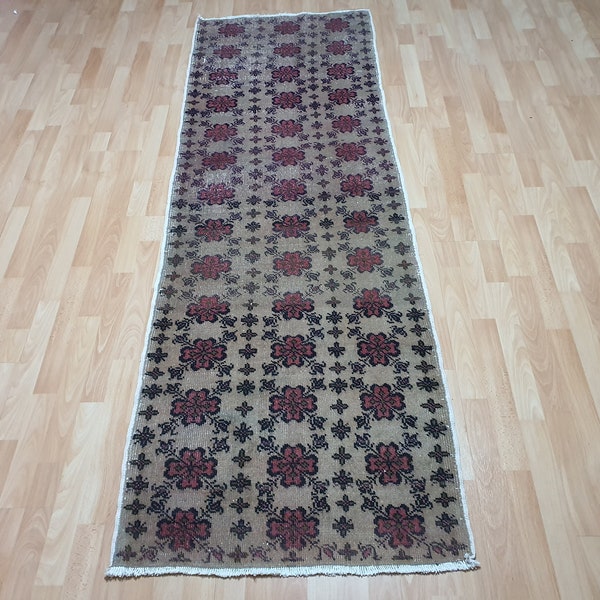 Alfombra de corredor 3x8, alfombra turca, alfombra de área, alfombra vintage, alfombra anudada a mano, alfombra decorativa, alfombra de cocina, alfombra de escalera, alfombra oushak, alfombra de Anatolia, alfombra boho tribal