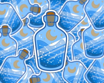 Starry Potion Sticker, Zodiac Sticker, Glossy Sticker, Water Bottle Sticker, Vinyl Sticker