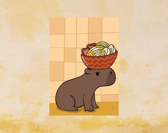 Cute Capybara Art, Cute Art Print, Dorm Decor, Wall Art Print, Cute Wall Poster
