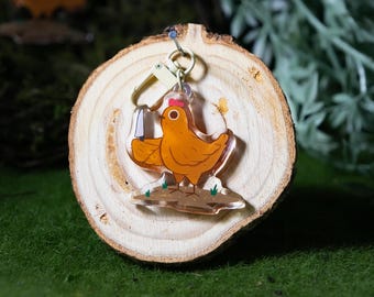 Chicken with a Knife Keychain | Chicken Keychain | Cute Keychain | Chicken Lover Gifts