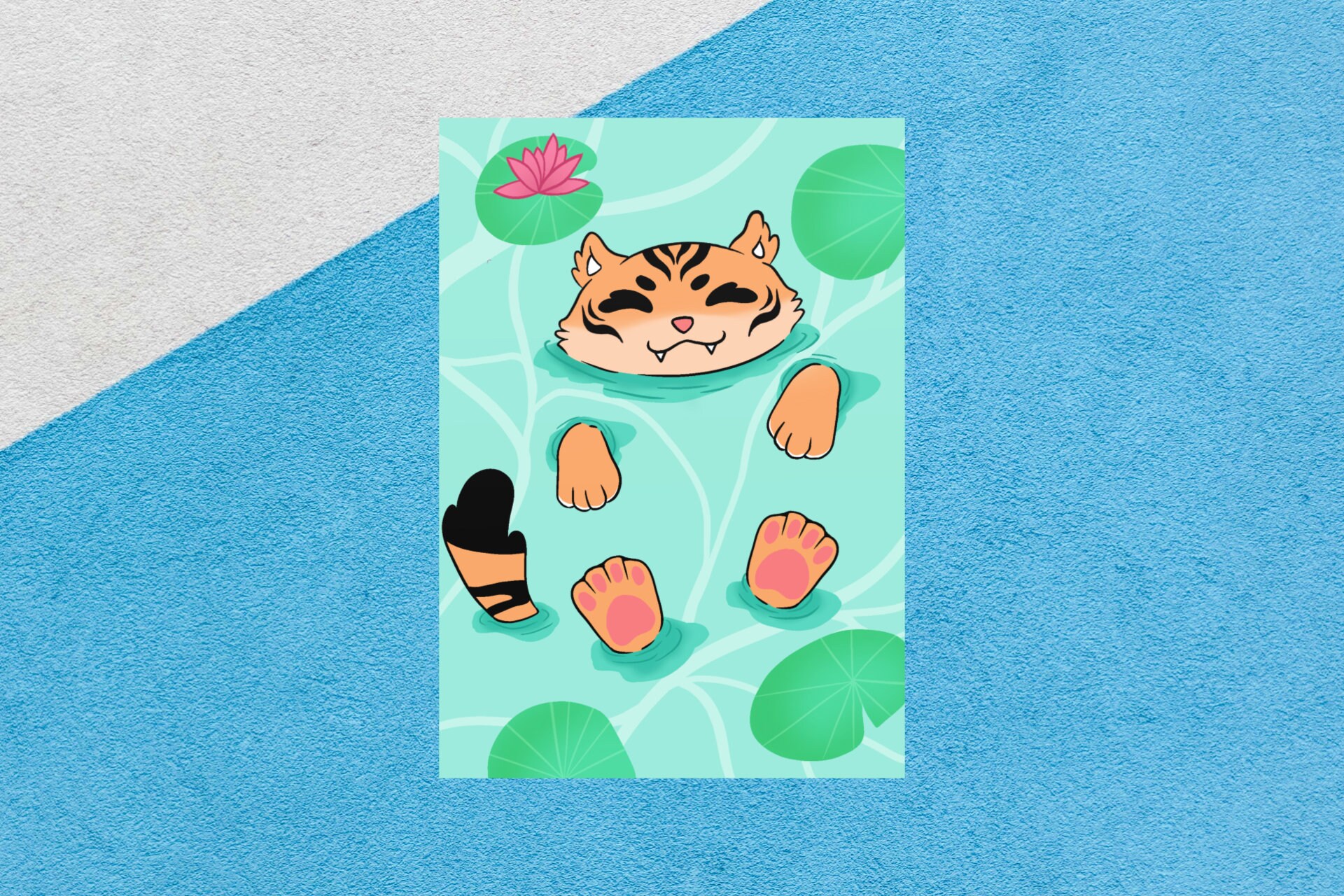 Cute Tiger Art Cute Art Print Dorm Decor Wall Art Print Etsy