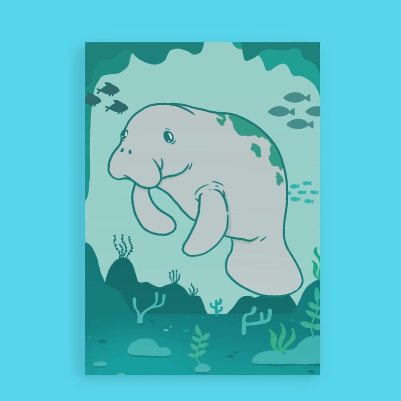 Manatee Art - Etsy