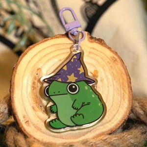 Frog Wizard Keychain | Cute Keychain | Frog Lover Gifts image 2