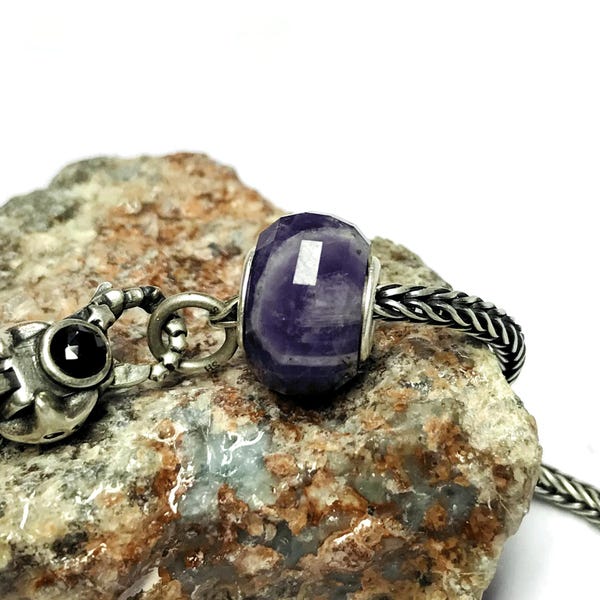 Spider Cut Natural Arizona Purple Amethyst Lace Agate Gemstone Big Hole Beads Fit All Type Popular European Bracelets Jewelry Making