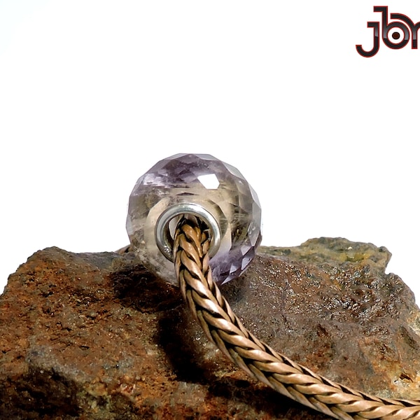 Natural Morganite Gemstone 14 x 8 mm Faceted Big Hole European Beads Fit In Trollbeads , Pandora , Ohm , And all Kind Bracelets