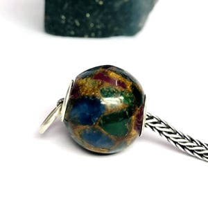 Beautiful Beads Ruby Emerald Sapphire Gemstone Smooth Round Big Hole European Beads Fit In All Type Popular European Bracelets Pendant