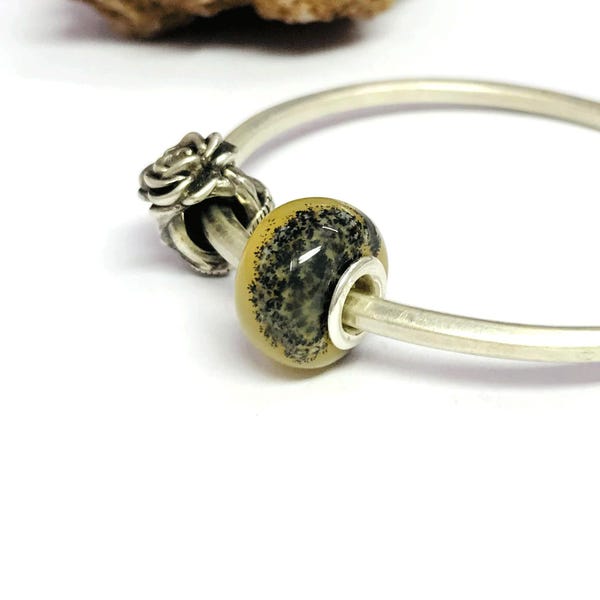 Natural Garden Quartz inside Black Tree Hole Beads Big Hole Gemstone Bead Fit In All Kind European Charm Bracelets Jewelry Making Beads