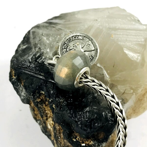 Spider Cut Natural Golden Fire Labradorite Gemstone 14 x 8 mm Faceted Big Hole European Beads Fit In All Type Popular European Bracelets Chain