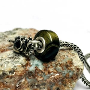 Beautiful Pattern Natural Flashy Pietersite Gemstone Beads Wheel Shape Smooth Big Hole European Beads Fit In all Kind European Bracelets