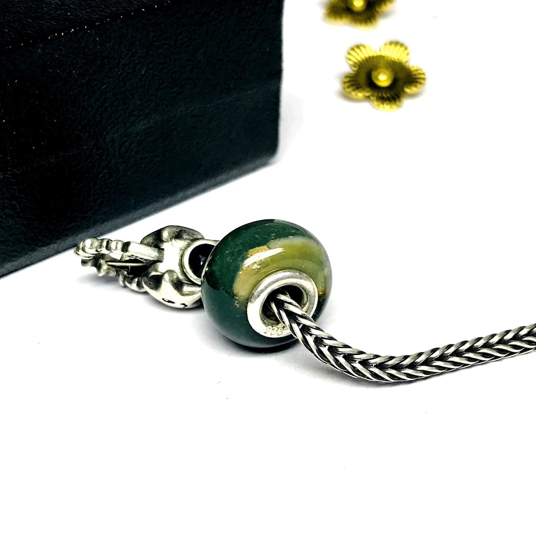Rarest Shape Patterns Rarest Pattern Eye Pattern Natural Green Nephrite Beads With S925 Core ...