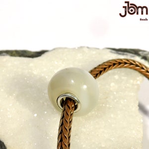 Natural Magnesite Gemstone Natural Beads Smooth 925 Sterling Silver Core Fits All Known Charm Bracelet Brands Big Sore Small Core JBM
