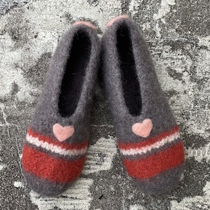 Felt slippers size 41 Mod. FRANZI felt shoes slippers felted slippers