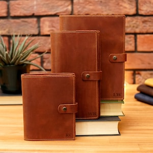 Refillable Leather Journal with Personalization, Custom Leather Notebook Cover, Personalized Gift, Leather Notepad for Women and Men