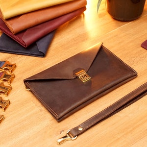 Bolso de cintura de cuero personalizado, bolso de embrague de pulsera, bolsa de cinturón de cuero de sobre, bolso de cinturón de cadera para mujer, bolso de noche de pulsera, regalo para ella
