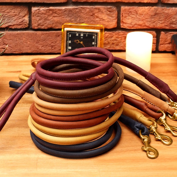 Leather Dog Leash Etsy