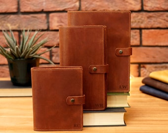 Refillable Leather Journal with Personalization, Custom Leather Notebook Cover, Personalized Gift, Leather Notepad for Women and Men