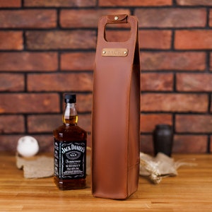 Caddie de vinho personalizado de couro, porta-garrafa de vinho, bolsa de vinho de couro com personalização, bolsa porta-vinho, presente personalizado, presentes de aniversário