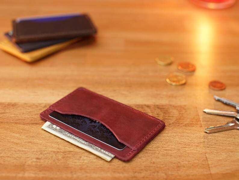 Business Card Case Personalized Leather Card Holder Etsy