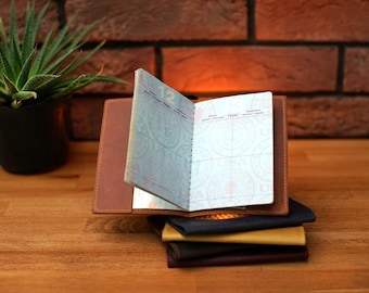 Protège-passeport personnalisé - Porte-documents de voyage - Protège-passeport en cuir - Porte-passeport fait main pour le voyage - Cadeau pour Noël