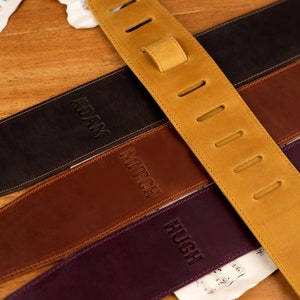 Leather Guitar Strap - Personalized Guitar Belt - Gift For Musician - Personalized Strap for Guitar - Custom Guitar Strap