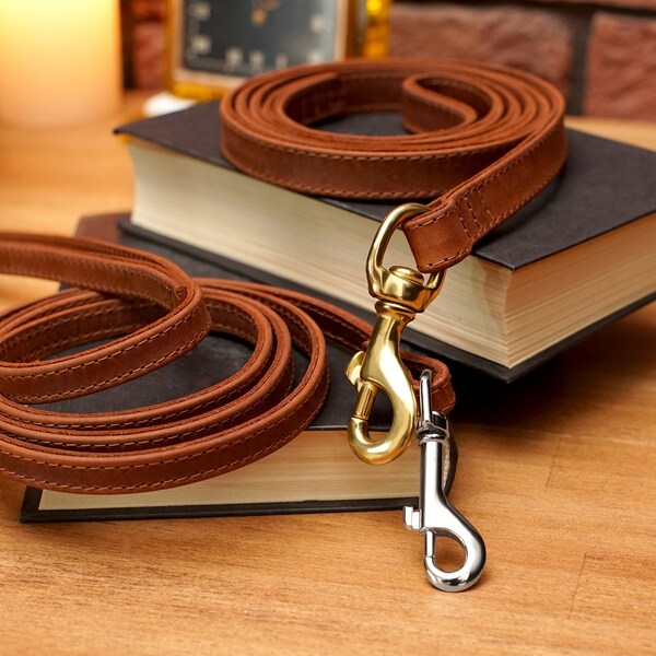 Leather Dog Leash Etsy