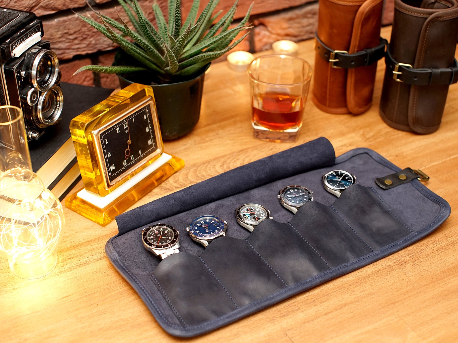 Watch Roll Leather Personalized Watch Roll With Embossed Etsy