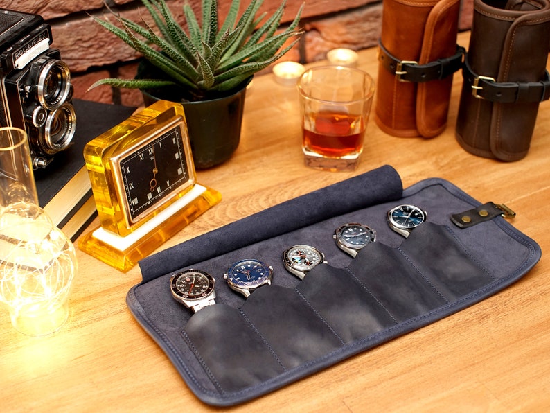 Watch Roll Leather Personalized Watch Roll With Embossed Etsy UK