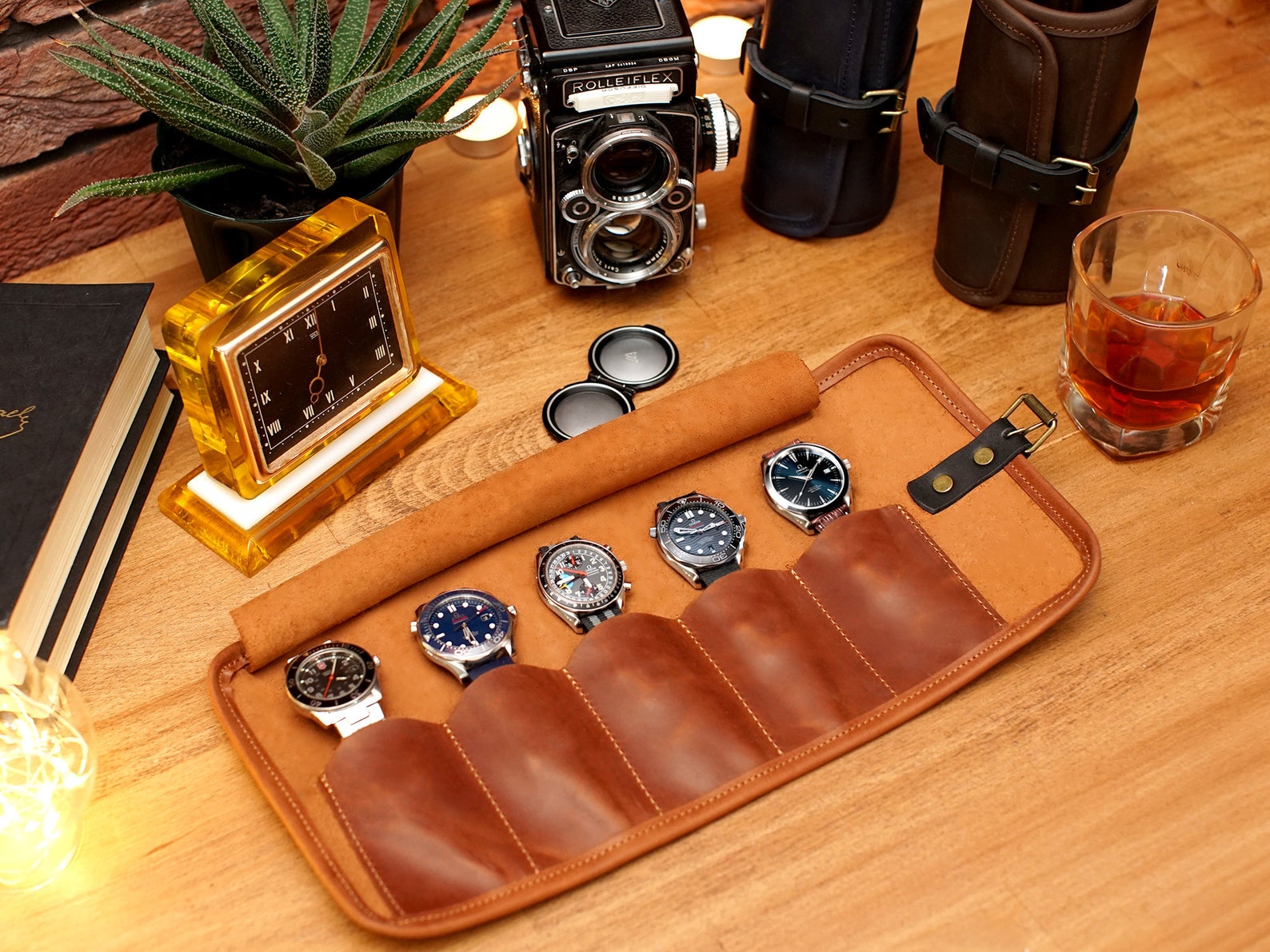 Watch Roll Leather Personalized Watch Roll With Embossed Etsy
