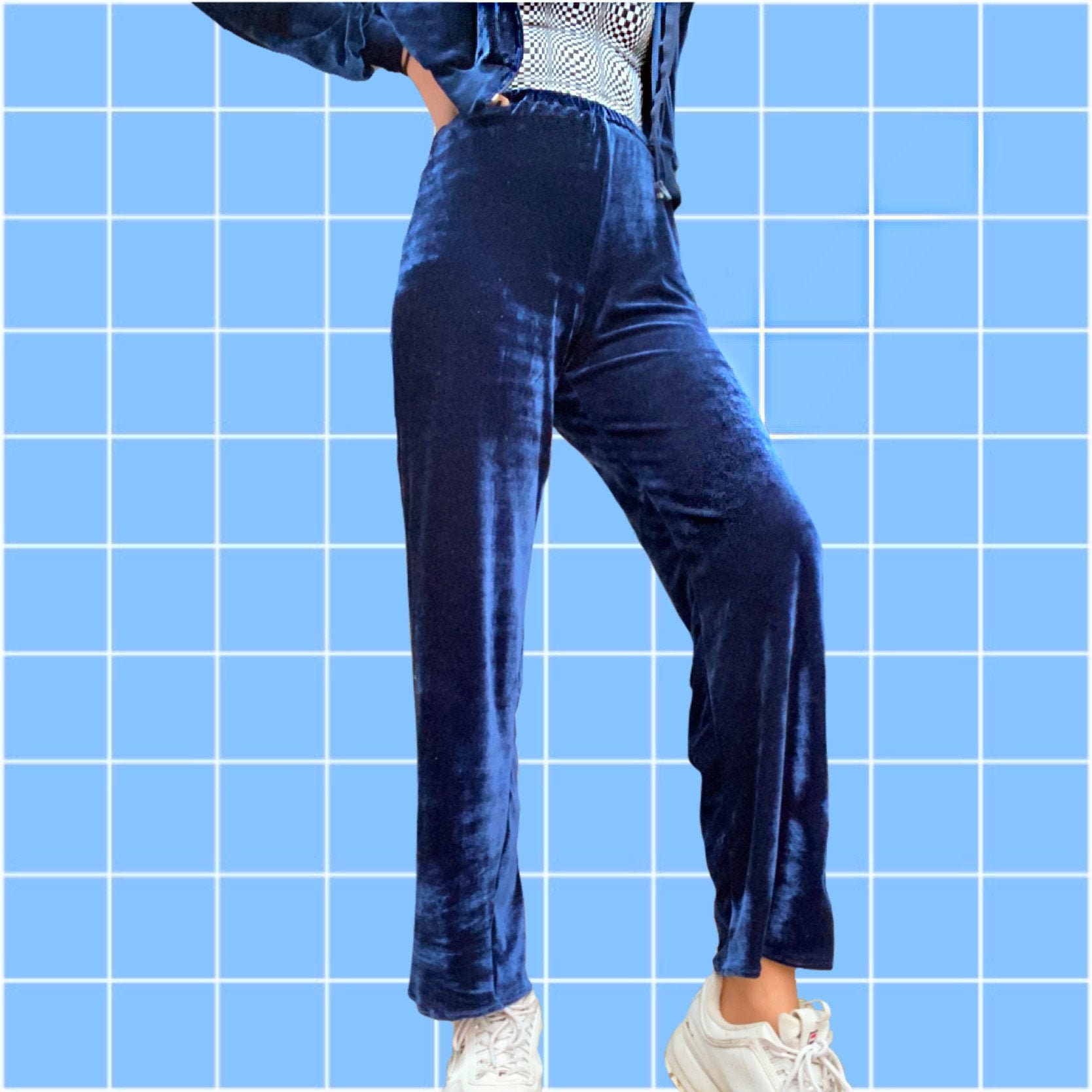Velour Wide Leg Trousers | Etsy Australia