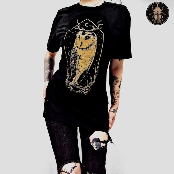 Stolas UNISEX Goth Shirt | Alternative clothing witchy Barn Owl fairy grunge clothes aesthetic witchcore clothing punk fashion shop t-shirt
