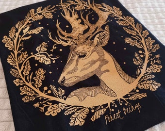 Golden Deer Aesthetic T- shirt | Women's alternative clothing fashion shop plus size fairy core clothes grunge dark academia clothing witchy