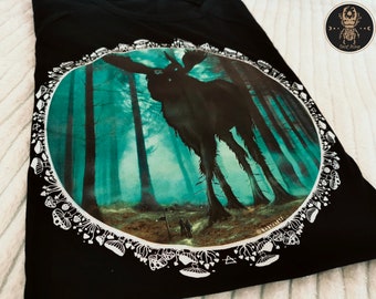 T-shirt gothique effrayant en orignal | Art occulte chemises de sorcières sombres sorcières esthétiques gobelincore vêtements effrayants vêtements païens gothiques pastels nordiques