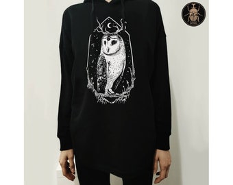 Sweat à capuche ample gothique effraie des effraies | Stolas