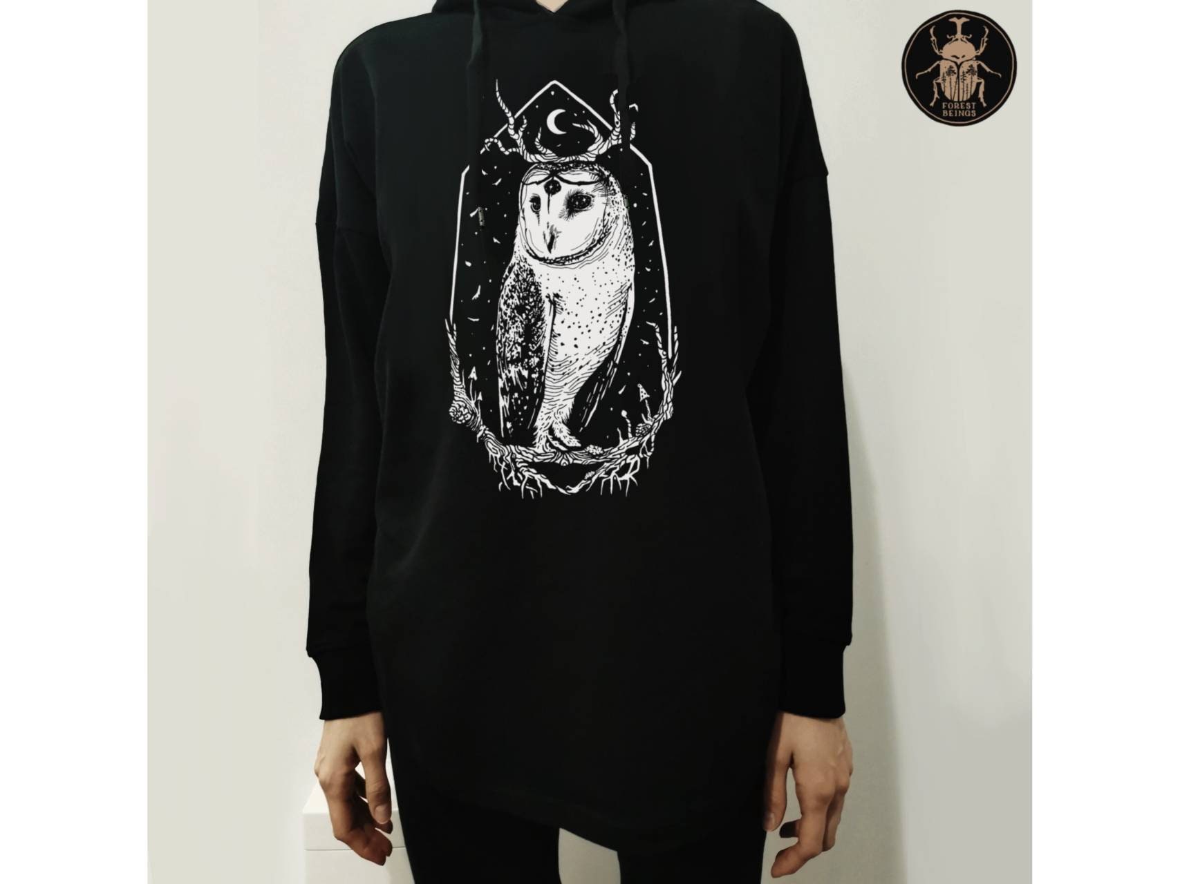 Barn Owl Gothic loose fit hoodie | Stolas
