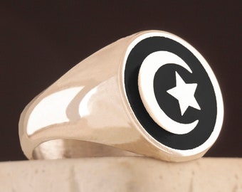 Silver Malcolm X Ring , Shiny Silver Ring, Black Stone Men Ring, Everyday Jewelry, Anniversary Gifts, Classic Handmade Ring Signet Men Ring