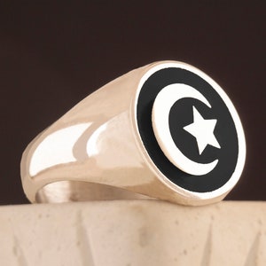 Zilveren Malcolm X-ring, glanzende zilveren ring, zwarte stenen herenring, alledaagse sieraden, jubileumgeschenken, klassieke handgemaakte ring zegelring heren